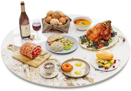 ZL ZELing 35.4" Lazy Susan Turntable – 360° Sinteredstone Silent Anti-Slip Turntable, Table Top Centerpiece for Kitchen, Pantry, Spice Rack, Refrigerator & Dining Table, Brown