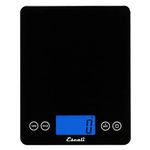 Escali 2210IB ArtiXL Extra-Large Glass Digital LCD Display Kitchen Scale, Measures Liquid and Dry Ingredients, Tare Function, 22lb Capacity, Black