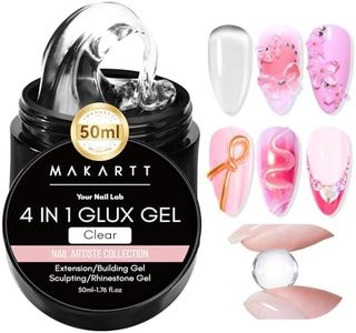 Makartt Solid Gel Builder: 4-in-1 50g Large Capacity Clear Non-sticky for Extension 3D Sculpting Nail, UV Glue for Acrylic Tips, Rhinestones & Sculpture Hard Gels for Nails UV/LED Lamp Required