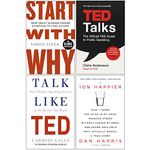 Start With Why, Ted Talks, Talk Like Ted, 10% Happier 4 Books Collection Set