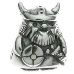 Queenberry Sterling Silver Viking Warrior Pirate Bead for European charm Bracelets Necklaces