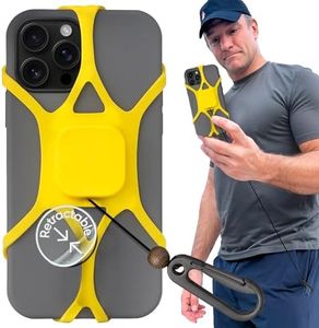 Pulpo Safety Cell Phone Leash - Anti-Drop Cell Phone Harness Compatible with Most Smartphone - Heavy Duty Retractable Tether - Anti Theft Phone Strap Lightweight Case Friendly Leash - Lightning Yellow