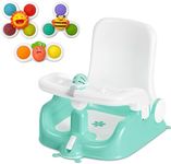 BabyBond Baby Bath Seat with Sitting & Lying 2 Modes, 3-Speed Adjustment, 3 Pcs Bath Toys, Infant Bathtub Chair with Powerful Suction Cups (Green)