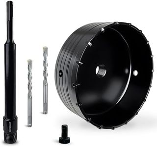 DECKRKAT 6-5/16" Concrete Hole Saw Kit,Electroplated Black Quenching Tech,Heavy-Duty Thickened Alloy Teeth,SDS Plus Shank & 2 Center Bits for Concrete,Brick,Stone.