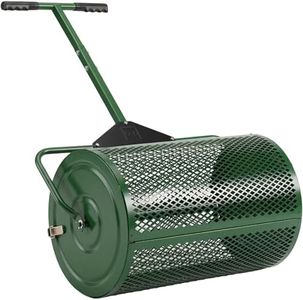 Best Choice Products Compost Spreader, 24-Inch Peat Moss Spreader, Heavy-Duty Steel Lawn & Soil Spreader for Topdressing, Sand, Manure & Mulch, Adjustable T-Handle
