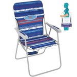 #WEJOY Folding Chair Garden Chairs Lightweight Portable Beach Chair with High Back Armrest Strap Fold Up Deck Chair Foldable Chairs Outdoor Camping Picnic Fishing Red