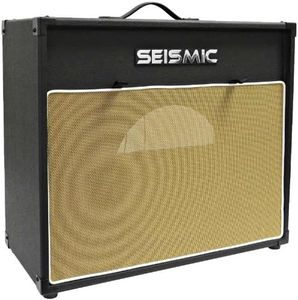 Seismic Audio - 1x12 GUITAR SPEAKER CAB EMPTY - 7 Ply Birch - 12" Speakerless Cabinet - Vintage NEW - Black Tolex - Wheat Cloth Grill - Front or Rear Loading Options