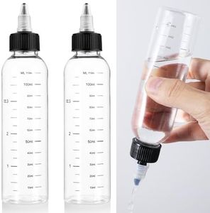 WLLHYF Pack de 2 botellas aplicadoras para el cabello, aplicador de aceite de plástico, botella de color para el cabello, botella de tinte para raíces del cabello, botella de tinte para raíces del