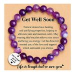 Healing Bracelets for Women Amethyst Bracelet Healing Gemstone Bracelet Inspirational Bracelet Healing Crystal Bracelet Get Well Soon Gifts Stress Relief Gifts for Teen Girls