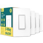 TREATLIFE Smart Light Switch, 2.4Ghz WiFi Light Switch 3 Way Switch Compatible with Alexa, Google Home, Remote Control, Schedule, Neutral Wire Required (4 Pack)