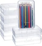 Leelosp 12 Pack Plastic Box Clear Case with Lid Snap Closure Hard Large Capacity Box Storage Organizer Box Holder for Kid Adult(Clear)