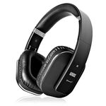 August EP650 Bluetooth Wireless Over Ear Headphones with aptX LL Low Latency / Multipoint / NFC / 3.5mm Audio in / Headset Microphone - Black