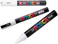 3 Kinds of Uni Posca 【White】 Paint Marker Pen Extra Fine 0.7mm/Fine Point 0.9-1.3mm/Medium Point 1.8-2.5mm & Our Shop Sticky Note/Value Set!!!