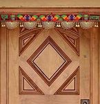 Parag Rakhi Bandarwal Toran for Entrance Door Main Door Shubh Labh Fancy Peacock Design Traditional Toran Diwali Puja Mandir Decoration Vintage Velvet Vandanwar