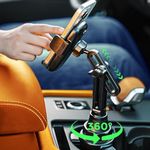 LISEN Cup Holder Cell Phone Holder for Car Mount, 2024 New Car Cup Phone Holders for Your Car Adjustable Cell Phone Holder Car Accessories Trucks Golf Cart for iPhone Samsung Google All 4-7 inches