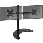 Duronic Dual Monitor Arm Stand Desk Mount DM15D2, For Two 13-27 Inch LED LCD PC Computer or TV Screens, Freestanding Double Bracket, VESA 75 100, Tilt Swivel Rotate