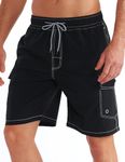 APTRO Men's Swim Trunks Quick Dry Bathing Suit Swimwear Beach Shorts HW129 Black L