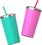 CUPKIN Stainless Steel Insulated Tumbler with Lid and Straw, 20 oz Water Bottle & Straw, Stainless Steel Cups, Travel Coffee Mug for Adults, Iced Coffee Cup with Lid, Tumbler for Travel