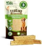 EcoKind Premium Gold Yak Cheese Himalayan Dog Chews, Dog Treats Large Breed, All Natural, High Protein Dog Chew, Peanut Butter, Large - 3 Chews