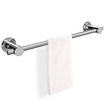 BOPai 24 inch Vacuum Suction Cup Towel Bar,Removeable Shower Mat Rod Shower Door Adhesive Towel Bar Suction Towel Rack,Premium Chrome