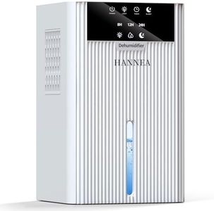 HANNEA® Dehumidifier for Home (269 Sq. Ft), 2.2L Water Tank, Up to 450ml/Day, Auto Shut Off | 7 Color Lights | 3 Timer(8/12/24H) | Sleep Mode | Automatic Defrosting Smart Touch Control | LED Display