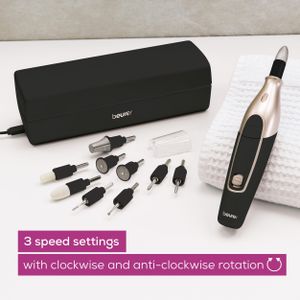 Beurer Manicure Pedicure Set – Black Electric Nail Care Kit