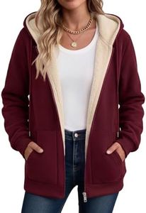 Zeagoo Women's Jacket Casual Full Zip Up Hoodies Cotton Sherpa Fleece Coat