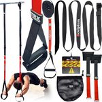 TRX Pro Sculptum®, 2 independent tapes, various height and width, plus exercises. With Videos Guide Training: Levels from 0, Intermediate to Advanced. Full Body Suspension Training