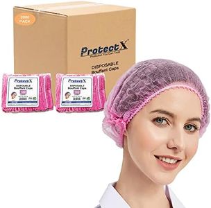 ProtectX Disposable Bouffant (Hair Net) Caps Hair Head Cover Nets 21” (Pink 2000 pack)