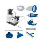 Intex 2100 GPH Above Ground Pool Sand Filter Pump w/Deluxe Pool Maintenance Kit