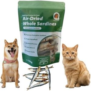 Pet Snacks Treats - Air-Dried Sardine Fish - Dehydrated Whole Sardine - 100% Aussie Fresh - Best Training Treats for Cats & Dogs (150g, Whole Fish)