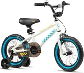 Glerc NuNu Kids Bike, 16 Inch Boys Bike for 4-7 Years Old Children, BMX Style Kids Bicycle with Training Wheels & Coaster Brake, White