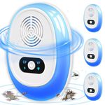 2025 Strongest Ultrasonic Pest Repeller, 4PCS Mouse Repellent Ultrasonic Plug In - Powerful against Mice, Rats, Spiders, Mosquitoes, Fly, Safe and Effective Rodent & Pest Repellent