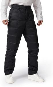 Tumjay Men's Winter Down Pants - Windproof Warm Puffer Ski Pants, Loose Utility Insulated Snow Trousers for Outdoor Activities (Black, X-Large)