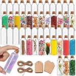 30ml Glass Bottles with Cork 48Pack, Jaisie.W Mini Spell Jars/Potion Bottles with Cork – Small Glass Jars for Baby Shower/Wedding Décor, Sand Art, Information Bottles with Tags&Twine (30ml, 48Pack)