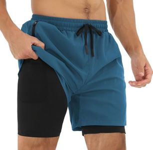 Danfiki Short Sport Homme Sportswear Running Short Course a Pied Rapide avec Poche Base Layer Respirant