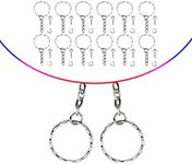 UCINNOVATE 50 Pcs Key Rings Kit for DIY Jewellery Making Kit Key Organizer Key Ring Ideal for New Year Valentine Birthday Present Art Craft Pendant Crafts