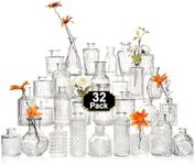 Arme Glass Bud Vase Set of 32 Pcs，S