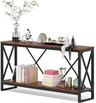 TEKAVO 150 cm Extra Long Console Table, Industrial Narrow Sofa Entry Behind Couch with Open Storage Shelf. Rustic Entryway/Hallway for Living Room, Vintage Brown.| Do it Yourself (DIY)