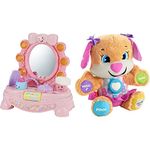 Fisher-Price Laugh & Learn Baby Toy Bundle: Magical Musical Mirror and Plush Dog with Lights & Music