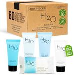 H2O Therapy Hotel Soaps and Toiletries Bulk Set | 1-Shoppe All-In-Kit Amenities for Hotels & Airbnb | .85oz Hotel Shampoo & Conditioner, Body Wash, Body Lotion & 1 oz Bar Soap Travel Size | 300 Pieces