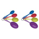 KitchenCraft Colourworks Measuring Cup Set, Multi-Colour, 4-Piece (Pack of 2)