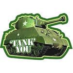 Adventurous Camouflage Tank Thank You Notes Birthday Party Cards Supplies,10" x 9.6", Pack of 8.