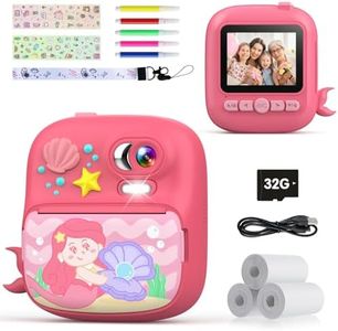 Kids Camera Instant Print, Camera for Kids with Printing Photo Paper, Christmas & Birthday Toys Gifts for Girls Aged 3-13, Toddler Digital Camera for 4 5 6 7 8 9 10 11 12 Years Old (Pink)