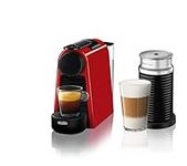 Nespresso Essenza Mini Espresso Machine by De'Longhi with Milk Frother, Red
