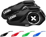 LEXIN G2P Motorcycle Helmet Communication Systems, Group Bluetooth Intercom Headset, FM Radio/6 Shells/Universal Pairing/Private Talk/Noise Cancellation, Fit for Snowmobile/ATV, 2 Pack