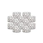 VINCIGANT Tealight Candle Stick Holders for Tables Silver 12pcs Set, Crystal Centrepiece Ornaments for Living Room