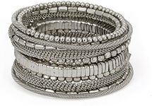 SPUNKYsoul Handmade Bohemian Coil in Silver Bracelet for Women Collection