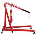 Goplus Engine Hoist, 2 Ton Folding Engine Lift with 6 Wheels, Heavy Duty Steel Hydraulic Shop Engine Crane, Cherry Picker Engine Hoist for Garage, Workshop, 4400 LBS