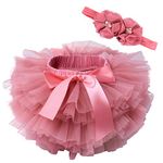 Aivtalk Baby Girls Tutu Bloomers Diaper Cover Tulle Skirts with Headband Set Photo Prop 0-3M Pink